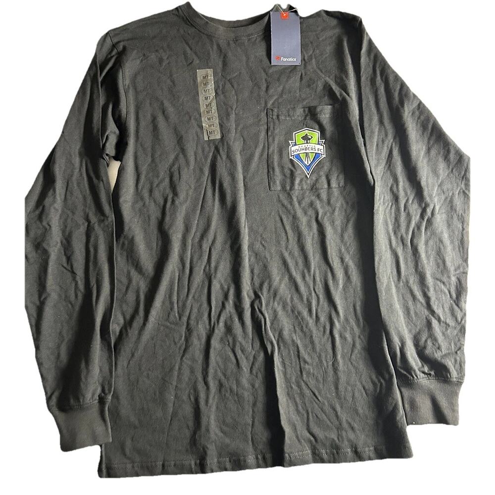 Seattle Sounders MLS Soccer Men’s Medium Tall Long Sleeve Shirt Black New
